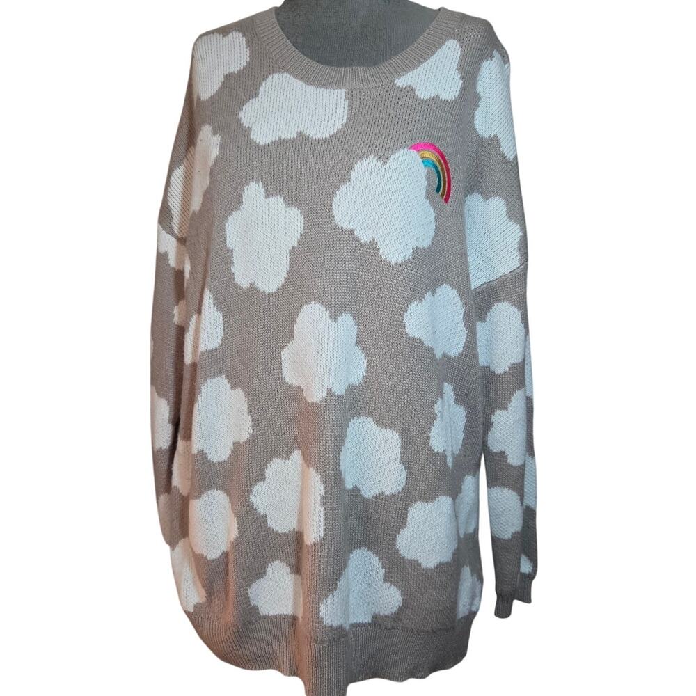 Torrid Rainbow and Clouds Sweater Size Large